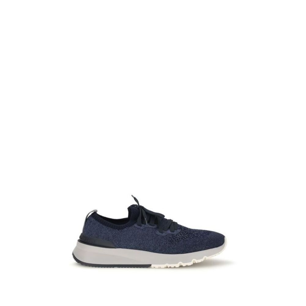Brunello Cucinelli Blue Cotton Athletic Men's Sneakers